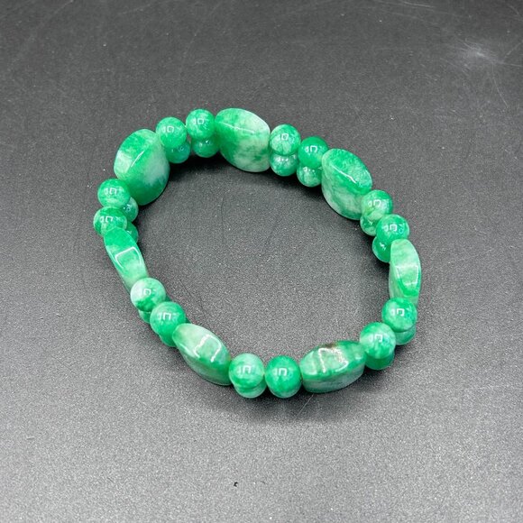 Faux Jade Beaded Bracelet Jewelry Accessory Casual Vacation Travel - Picture 4 of 5